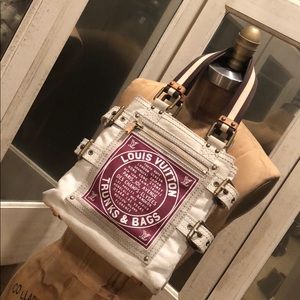 LOUIS VUITTON canvas logo small tote